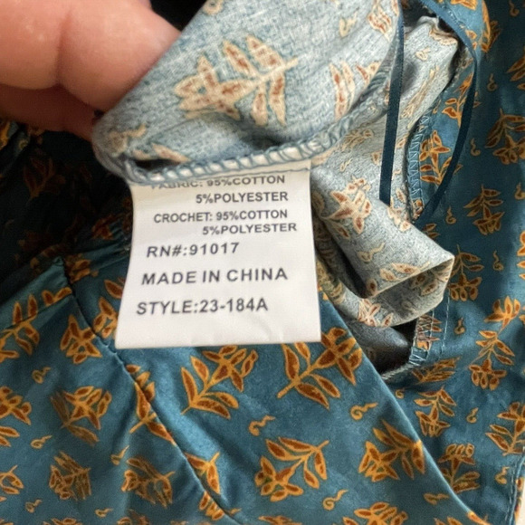 Luna Moon Maxi Skirt Set 2 Piece Teal Peasant Crocheted Ruffled Boho Sz S NEW - Picture 12 of 13